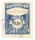 Marca da Bollo del Comune di SALUGGIA su Carta Bianca Sottile di dimensioni 21 x 27,5 mm