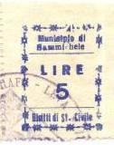 Marca da Bollo del Comune di SAMMICHELE DI BARI su Carta Bianca Sottile di dimensioni 22 x 28 mm