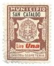 Marca da Bollo del Comune di SAN CATALDO su Carta Bianca Sottile di dimensioni 20,5 x 27,5 mm