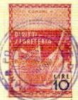 Marca da Bollo del Comune di SAN CIPRIANO PO su Carta Bianca Sottile di dimensioni 21 X 32 mm