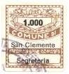 Marca da Bollo del Comune di SAN CLEMENTE su Carta Bianca di dimensioni 19 x 21 mm