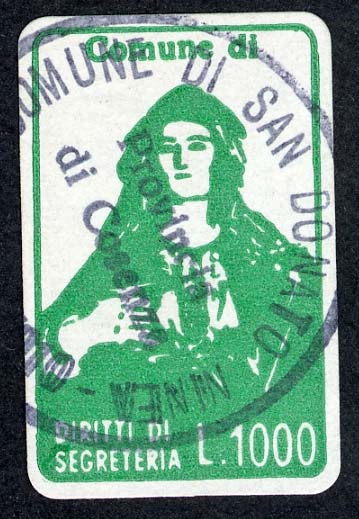 Marca da Bollo del Comune di SAN DONATO DI NINEA su Carta Bianca di dimensioni 20 x 32 mm