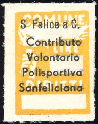 Marca da Bollo del Comune di SAN FELICE A CANCELLO su Carta Bianca Sottile di dimensioni 18 x 25 mm