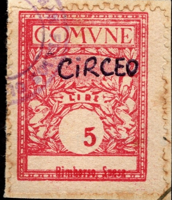 Marca da Bollo del Comune di SAN FELICE CIRCEO su Carta Bianca di dimensioni 23 x 29 mm