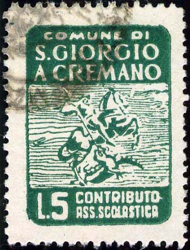 Marca da Bollo del Comune di SAN GIORGIO A CREMANO su Carta Bianca di dimensioni 20,5 x 29 mm