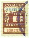 Marca da Bollo del Comune di SAN GIORGIO DI PIANO su Carta Bianca Sottile di dimensioni 18 x 25 mm
