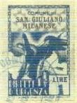 Marca da Bollo del Comune di SAN GIULIANO MILANESE su Carta Bianca Sottile di dimensioni 21 x 32,5 mm