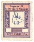 Marca da Bollo del Comune di SAN GIUSTINO su Carta Bianca Sottile di dimensioni 22 x 32 mm