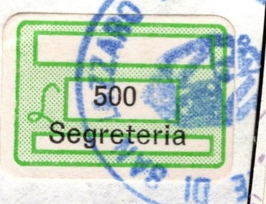 Marca da Bollo del Comune di SAN LAZZARO DI SAVENA su Carta Bianca di dimensioni 20 x 14 mm