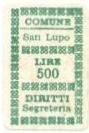 Marca da Bollo del Comune di SAN LAZZARO ALBERONI su Carta Bianca di dimensioni 27 x 28 mm