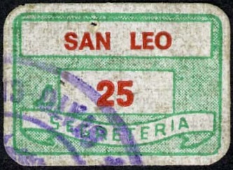 Marca da Bollo del Comune di SAN LEO su Carta Bianca di dimensioni 19 x 14,5 mm