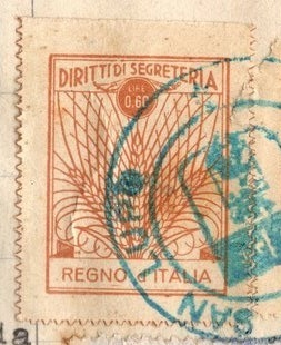 Marca da Bollo del Comune di SAN LUPO su Carta Bianca di dimensioni 22 x 29 mm