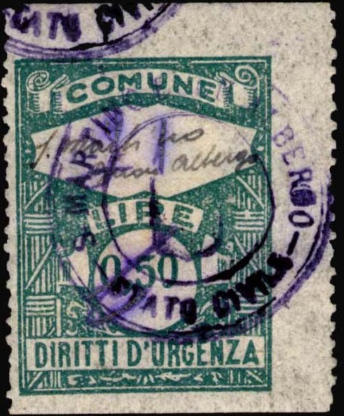 Marca da Bollo del Comune di SAN MARTINO BUON ALBERGO su Carta Bianca di dimensioni 22 x 29 mm
