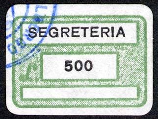 Marca da Bollo del Comune di SAN MARTINO BUON ALBERGO su Carta Bianca di dimensioni 19 x 13 mm