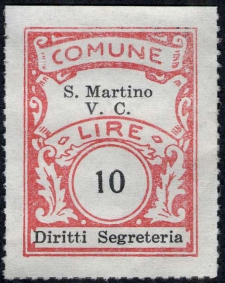 Marca da Bollo del Comune di SAN MARTINO VALLE CAUDINA su Carta Bianca di dimensioni 23 x 30,5 mm