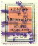 Marca da Bollo del Comune di SAN MARZANO SUL SARNO su Carta Bianca Sottile di dimensioni 22 x 29 mm