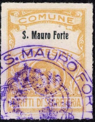 Marca da Bollo del Comune di SAN MAURO FORTE su di dimensioni 22,5 x 29 mm