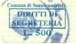 Marca da Bollo del Comune di SANNICANDRO GARGANICO su Carta Bianca di dimensioni 18,5 x 10 mm