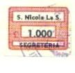 Marca da Bollo del Comune di SAN NICOLA LA STRADA su Carta Bianca di dimensioni 20 x 14,5 mm