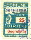 Marca da Bollo del Comune di SAN NICOLA ARCELLA su Carta Bianca Sottile di dimensioni 18 X 25,5 mm