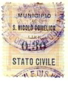 Marca da Bollo del Comune di SAN NICOLO DI COMELICO su Carta Bianca Sottile di dimensioni 24,5 x 29 mm