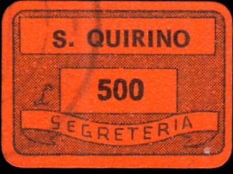 Marca da Bollo del Comune di SAN QUIRINO su Carta Colorata di dimensioni 19 x 14 mm