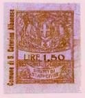 Marca da Bollo del Comune di SANTA CATERINA ALBANESE su Carta Bianca di dimensioni 24 x 27,5 mm