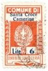 Marca da Bollo del Comune di SANTA CROCE CAMERINA su Carta Bianca di dimensioni 19 x 30,5 mm