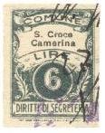 Marca da Bollo del Comune di SANTA CROCE CAMERINA su Carta Bianca Sottile di dimensioni 22,5 x 30 mm