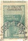 Marca da Bollo del Comune di SANTA CROCE CAMERINA su Carta Bianca di dimensioni 21 X 32 mm