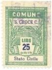 Marca da Bollo del Comune di SANTA CROCE CAMERINA su Carta Bianca Sottile di dimensioni 21 x 29,5 mm