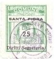 Marca da Bollo del Comune di SANTA FIORA su Carta Bianca di dimensioni 21 x 24,5 mm