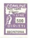 Marca da Bollo del Comune di SANT´AGATA DI ESARO su Carta Bianca di dimensioni 18 x 24,5 mm
