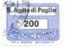 Marca da Bollo del Comune di SANT´AGATA DI PUGLIA su Carta Bianca di dimensioni 18,5 x 14 mm