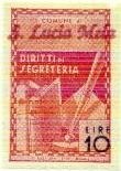 Marca da Bollo del Comune di SANTA LUCIA DEL MELA su Carta Bianca Sottile di dimensioni 21 X 32 mm