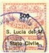 Marca da Bollo del Comune di SANTA LUCIA DEL MELA su Carta Bianca di dimensioni 19 x 21 mm