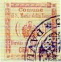 Marca da Bollo del Comune di SANTA MARIA DELLA VERSA su Carta Bianca di dimensioni 22 x 25 mm