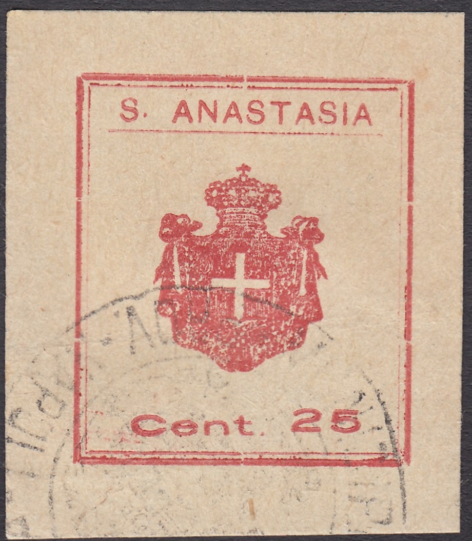 Marca da Bollo del Comune di SANT´ANASTASIA su Carta Bianca di dimensioni 27 x 31 mm