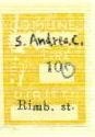 Marca da Bollo del Comune di SANT´ANDREA DI CONZA su Carta Bianca di dimensioni 18 x 25 mm