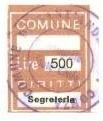 Marca da Bollo del Comune di SANT´ANDREA DI CONZA su Carta Bianca Sottile di dimensioni 20 x 26,5 mm