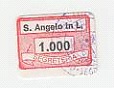 Marca da Bollo del Comune di SANT´ANGELO LOMELLINA su Carta Bianca di dimensioni 19 x 13 mm