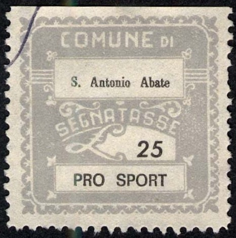 Marca da Bollo del Comune di SANT´ANTONIO ABATE su Carta Bianca di dimensioni 26,5 x 27 mm