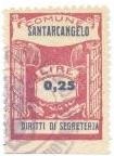Marca da Bollo del Comune di SANT´ARCANGELO su Carta Bianca Sottile di dimensioni 21 x 29,5 mm