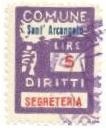 Marca da Bollo del Comune di SANT´ARCANGELO su Carta Bianca di dimensioni 18,5 x 25 mm