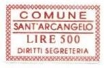 Marca da Bollo del Comune di SANT´ARCANGELO su Carta Bianca di dimensioni 34 x 20 mm