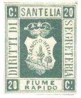Marca da Bollo del Comune di SANT´ELIA FIUMERAPIDO su Carta Bianca Sottile di dimensioni 35 x 43 mm