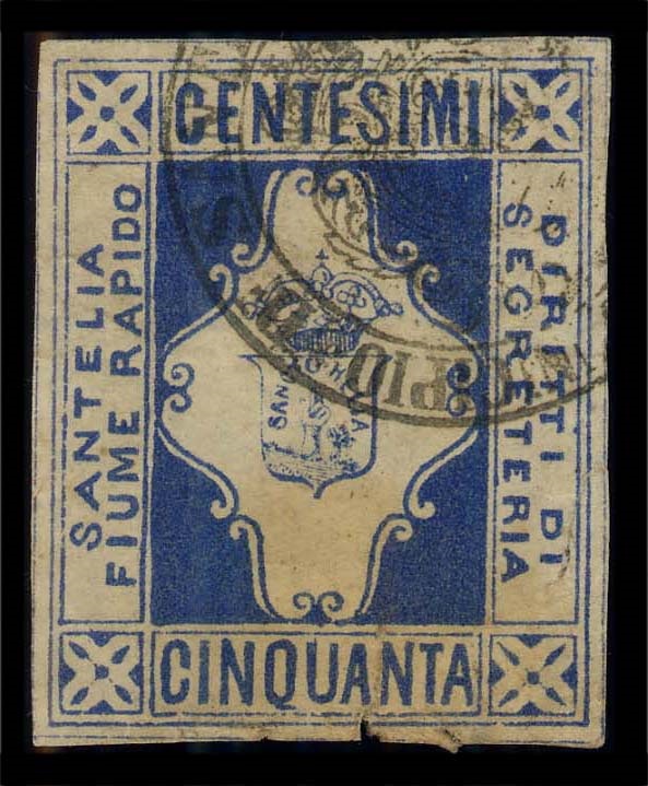 Marca da Bollo del Comune di SANT´ELIA FIUMERAPIDO su Carta Bianca Sottile di dimensioni 34,5 x 43 mm