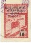 Marca da Bollo del Comune di SANT´EUFEMIA D´ASPROMONTE su Carta Bianca Sottile di dimensioni 19 x 28 mm