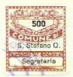 Marca da Bollo del Comune di SANTO STEFANO QUISQUINA su Carta Bianca di dimensioni 19 x 21 mm