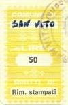 Marca da Bollo del Comune di SAN VITO su Carta Bianca di dimensioni 19,5 x 32 mm
